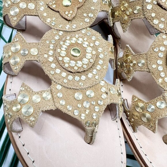 Cecelia New York Sand Bubbly Gladiator Studded Flat Sandals Size 6.5 NWB - Picture 4 of 11